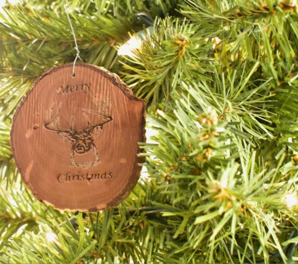 Wooden Christmas ornament.