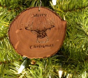 Wooden Christmas ornament.