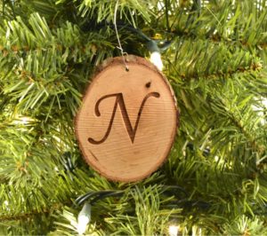 Wooden Christmas ornament.