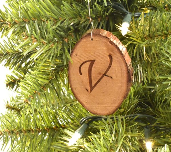 Wooden Christmas ornament.