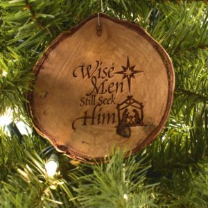 Wooden Christmas ornament.