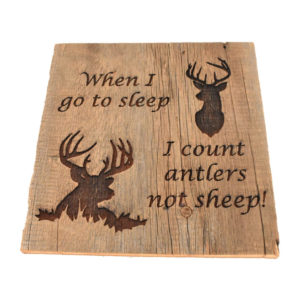 Count Antlers Barnwood Sign