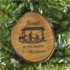Jesus is the Reason Nativity Rustic Wood Ornament