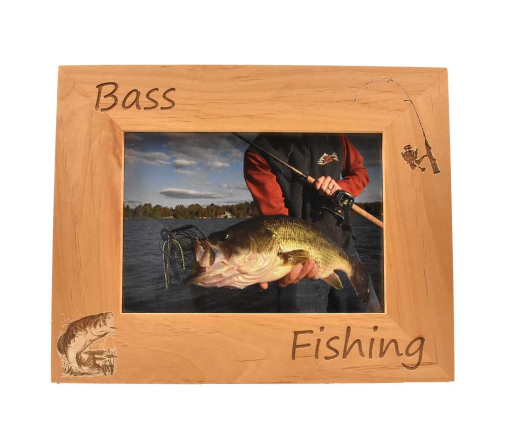 Bass Fishing Personalized Wooden Picture Frame - Whitetail Woodcrafters