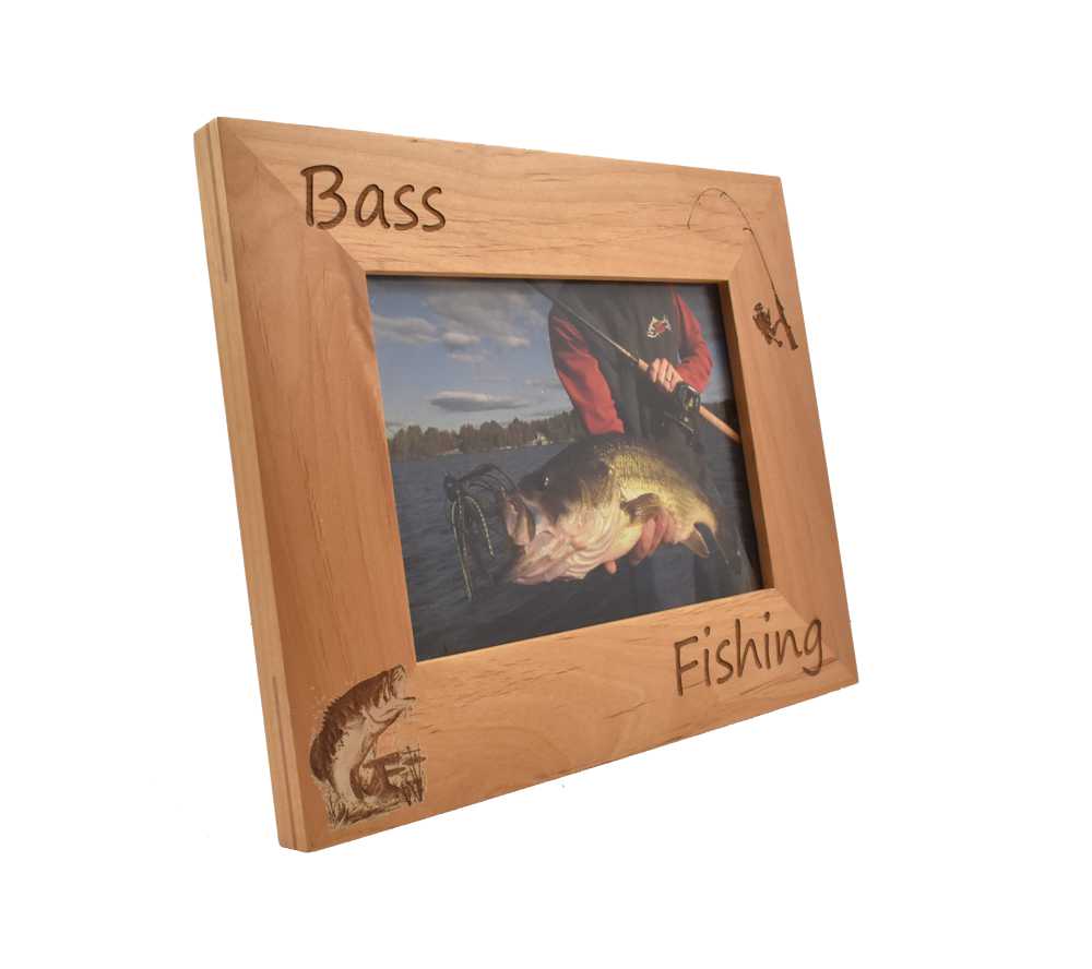 Bass Fishing Personalized Wooden Picture Frame - Whitetail Woodcrafters