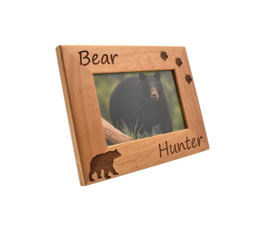 Bear Hunter Personalized Wooden Picture Frame