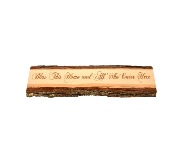 Engraved live edge door topper sign.