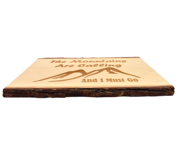 Engraved live edge sign.