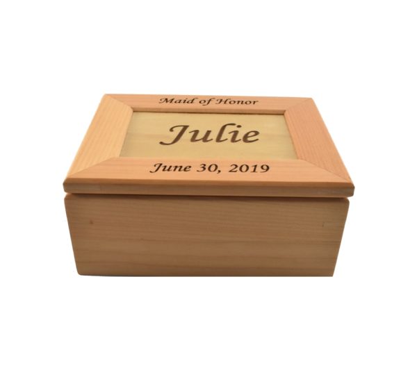 Custom engraved keepsake box.