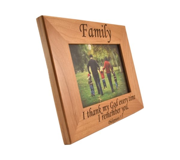 Personalized wooden picture frame.