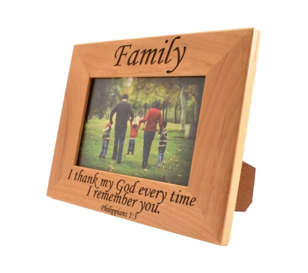 Personalized wooden picture frame.