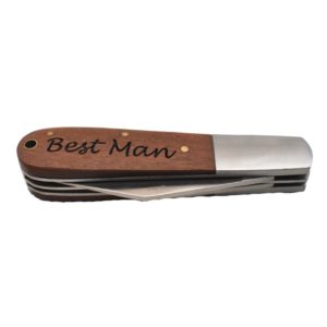 Barlow knife engraved with the words, "Best Man".