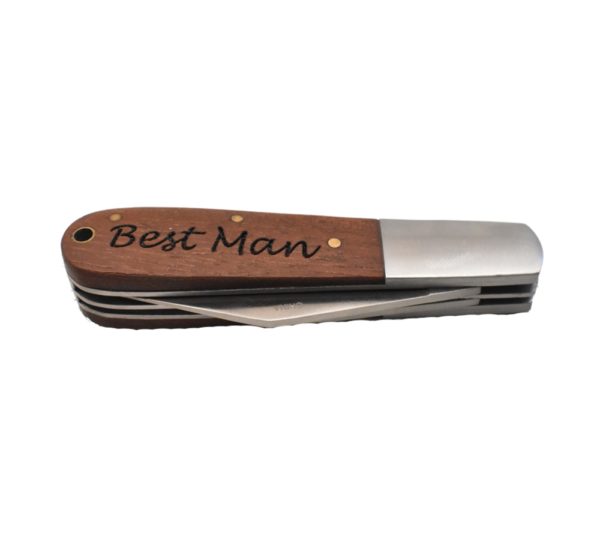 Barlow knife engraved with the words, "Best Man".