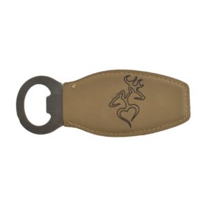 Leather bottle opener.