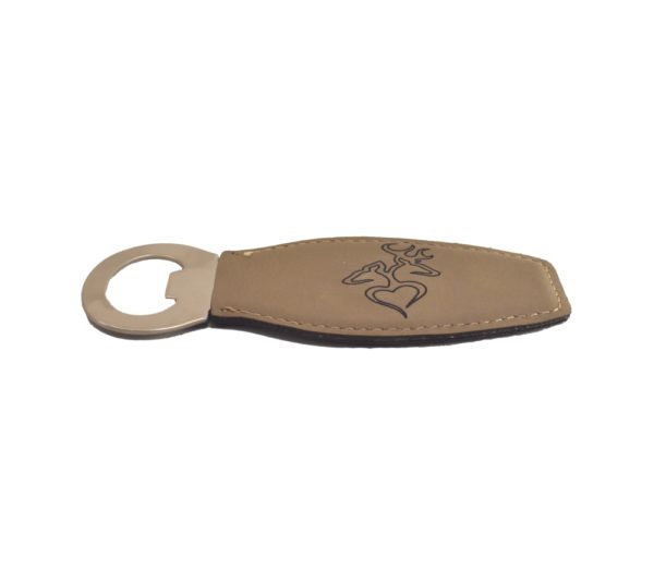 Leather bottle opener.