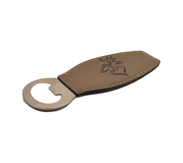 Leather bottle opener.