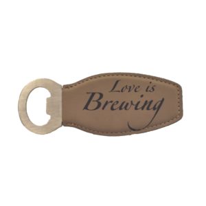 Leather bottle opener.