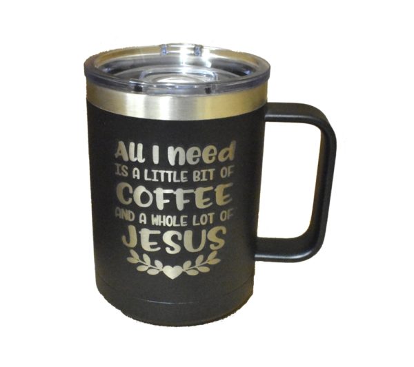 Custom engraved travel coffee mug.