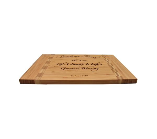 Engraved bamboo cutting board.