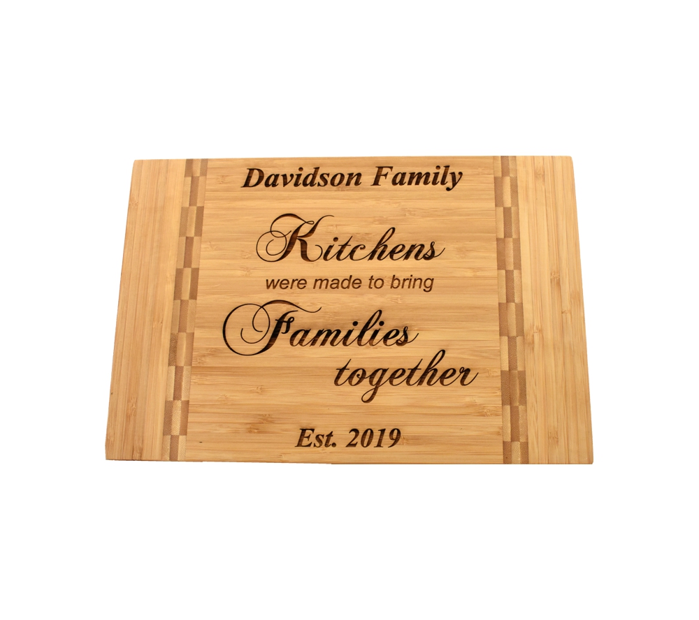 Personalized Extra Large Bamboo Cutting Board Family Name w/ Spring Tr –  Brew City Engraving