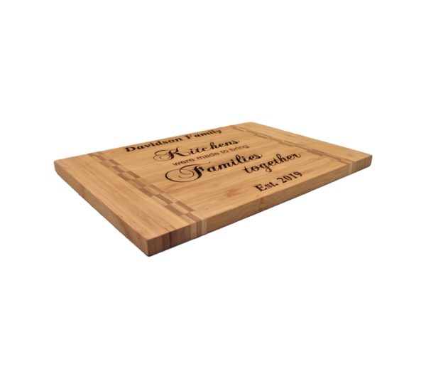 Engraved bamboo cutting board.