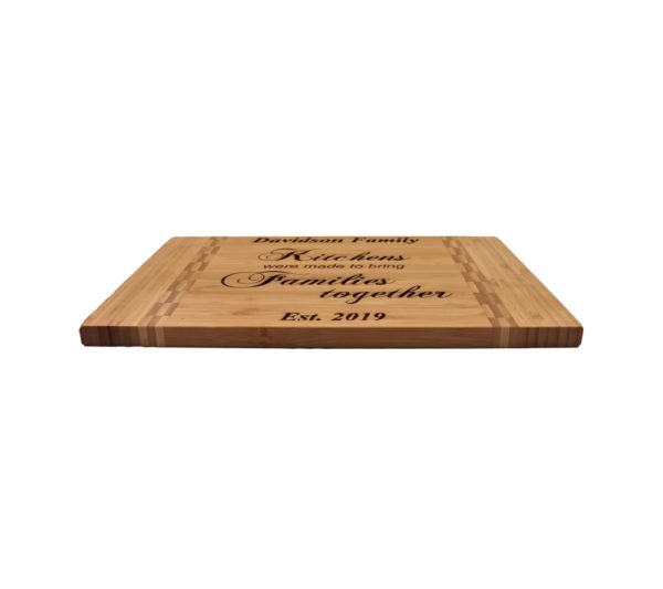 Engraved bamboo cutting board.