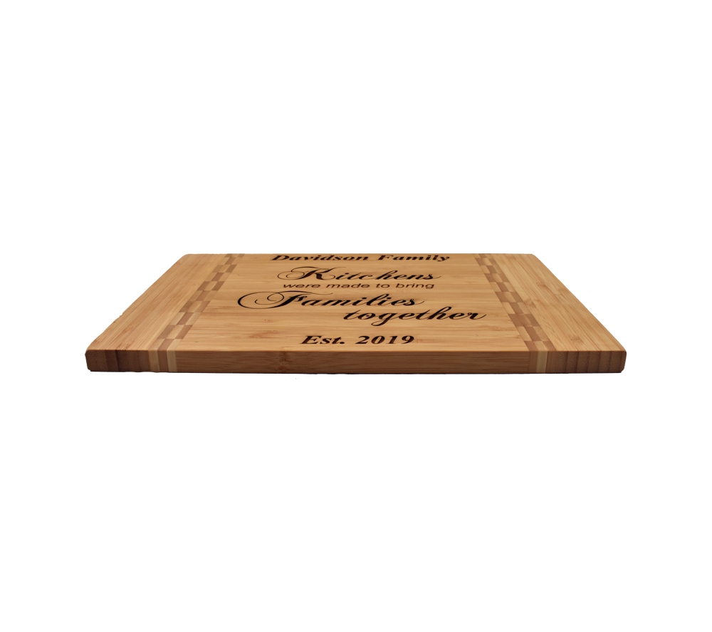 Family Kitchen Custom Engraved Bamboo Cutting Board - Whitetail