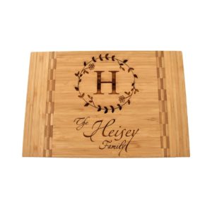 Engraved bamboo cutting board.