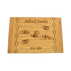 Engraved bamboo cutting board.