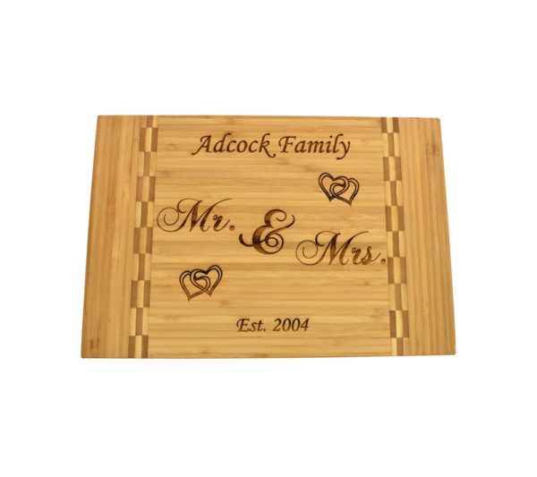Engraved bamboo cutting board.