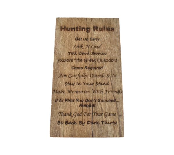 Custom engraved barnwood sign.