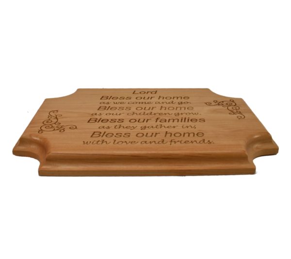 Engraved hardwood rectangle sign.