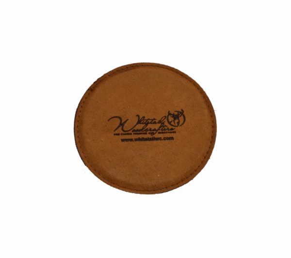 Engraved leather coaster.