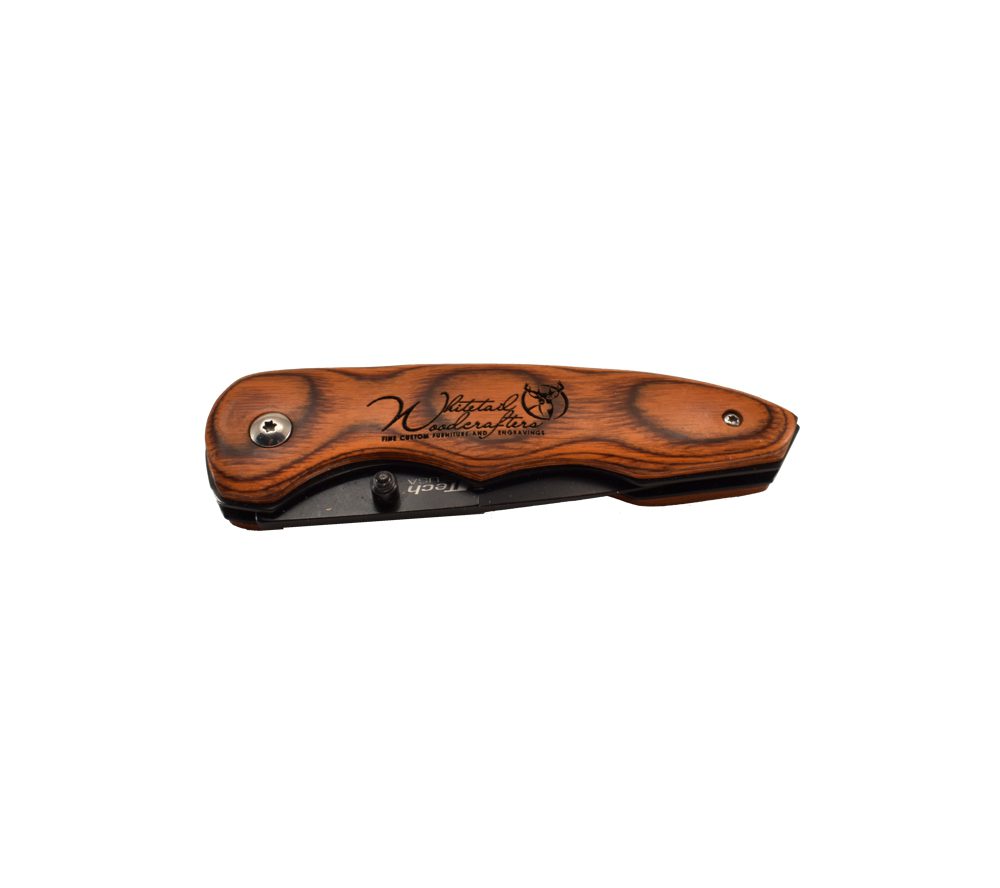 Engraved Pocket Knife, Personalized Wood Knife