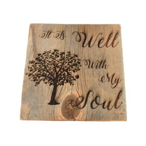 Custom engraved barnwood sign.