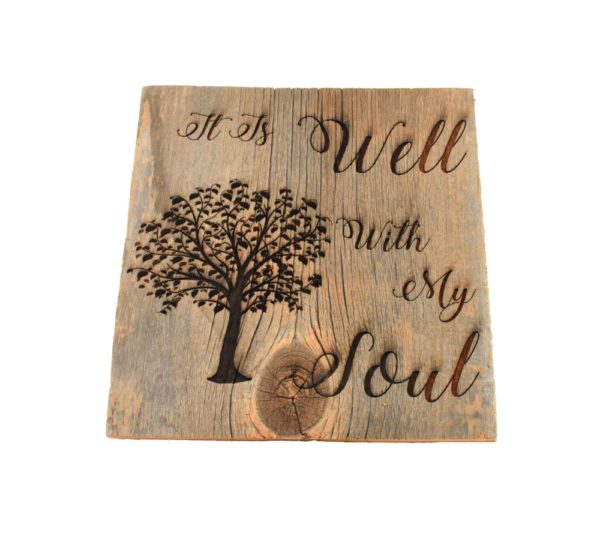 Custom engraved barnwood sign.