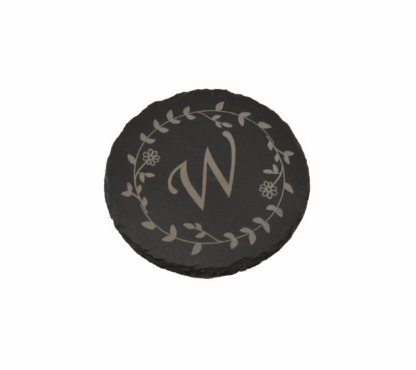 Engraved slate coaster.