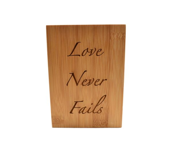 Custom engraved wood utensil holder.