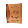 Personalized wooden recipe book cover.