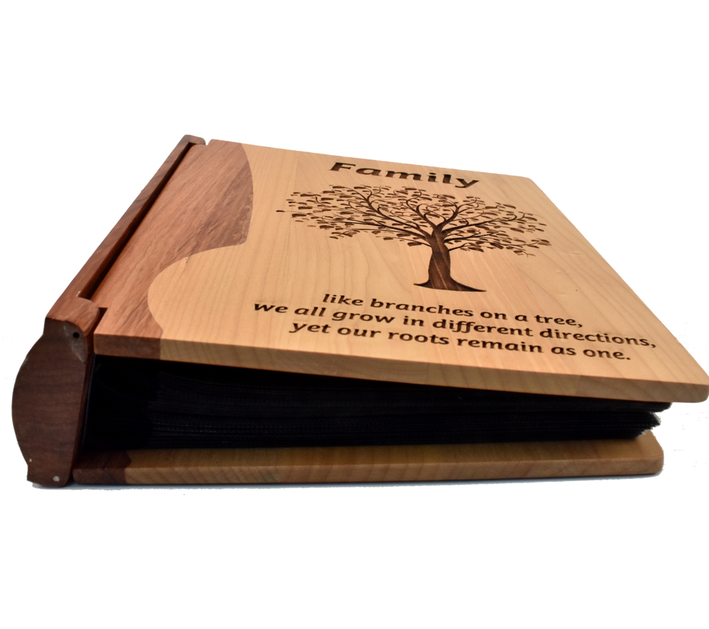 Family Roots Personalized Photo Album- 3 Ring - Whitetail Woodcrafters