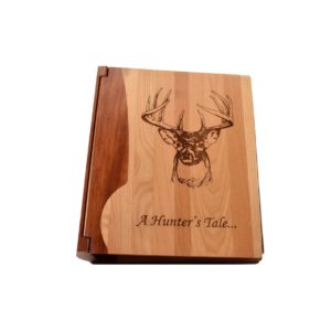 Personalized wooden photo album cover.