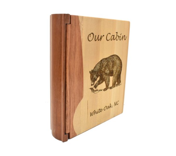 Personalized wooden photo album.