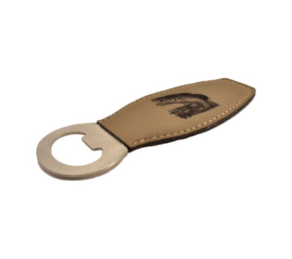 Leather bottle opener.