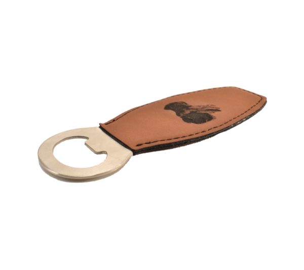 Leather bottle opener.