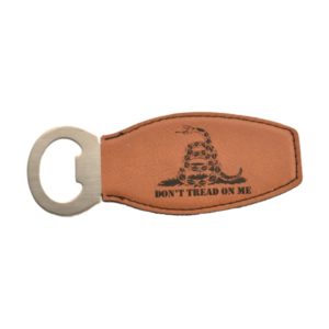 Leather bottle opener.