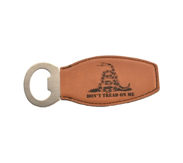 Leather bottle opener.