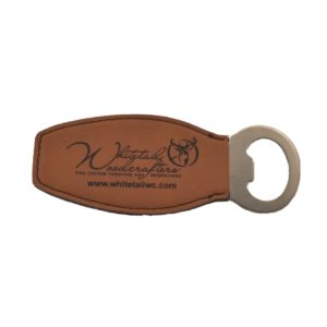 Leather bottle opener.