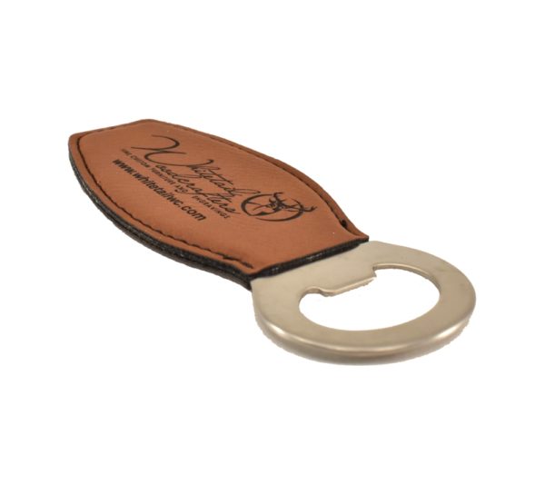 Leather bottle opener.