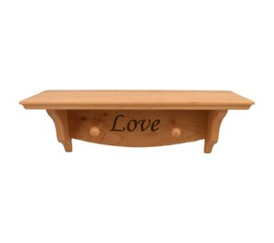 Personalized wooden shelf.