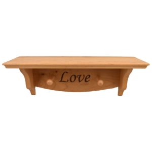 Personalized wooden shelf.